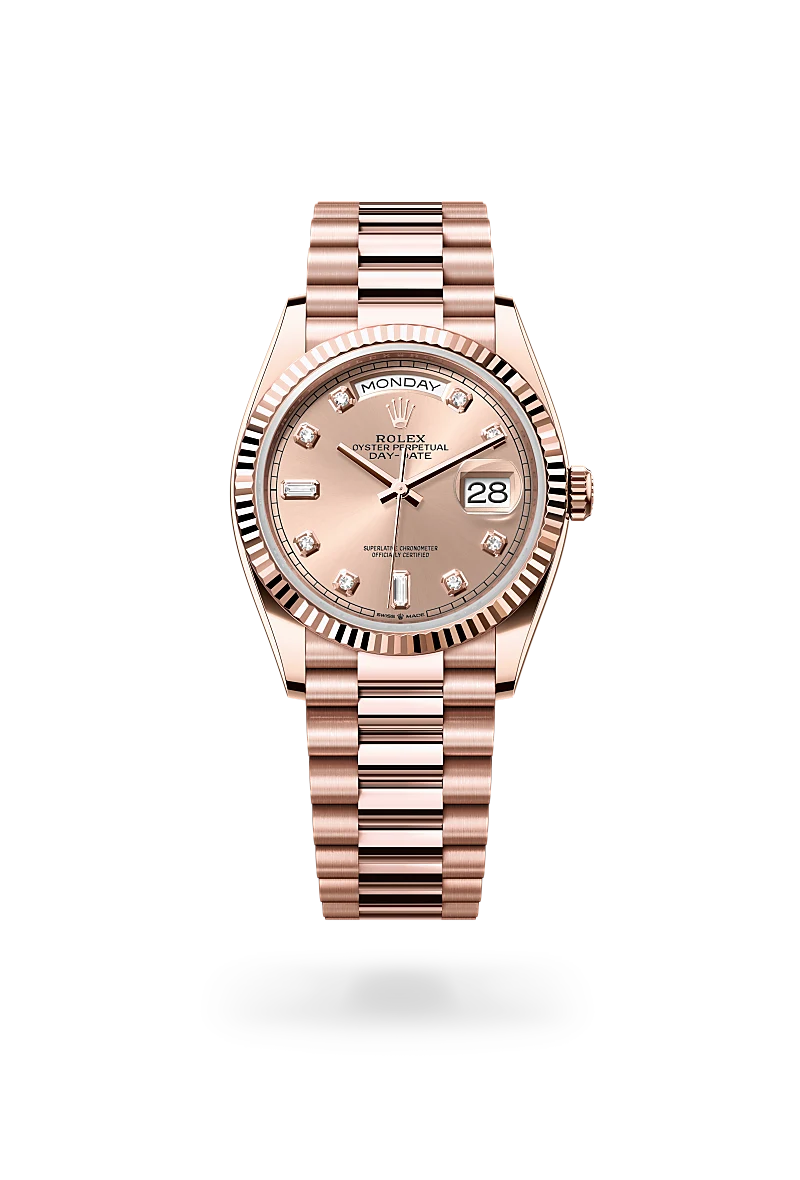 rolex Day-Date 36 in 18 ct Everose gold,  M128235-0009 - Unique Timepieces