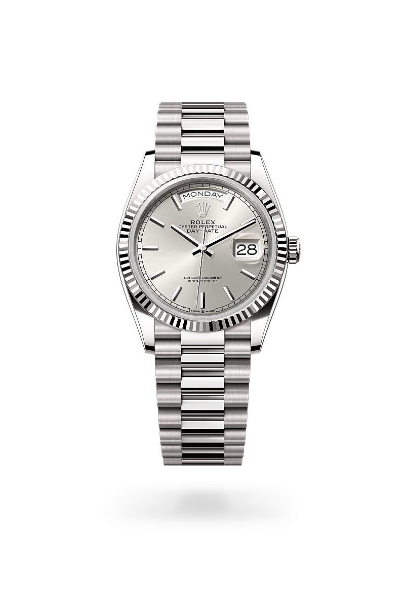rolex Day-Date 36 in 18 ct white gold,  M128239-0005 - Unique Timepieces