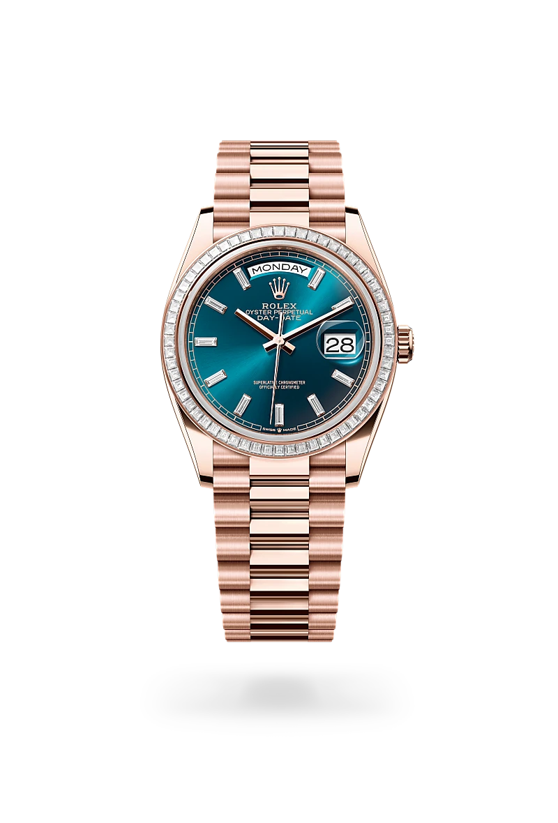 rolex Day-Date 36 in 18 ct Everose gold,  M128395TBR-0032 - Unique Timepieces