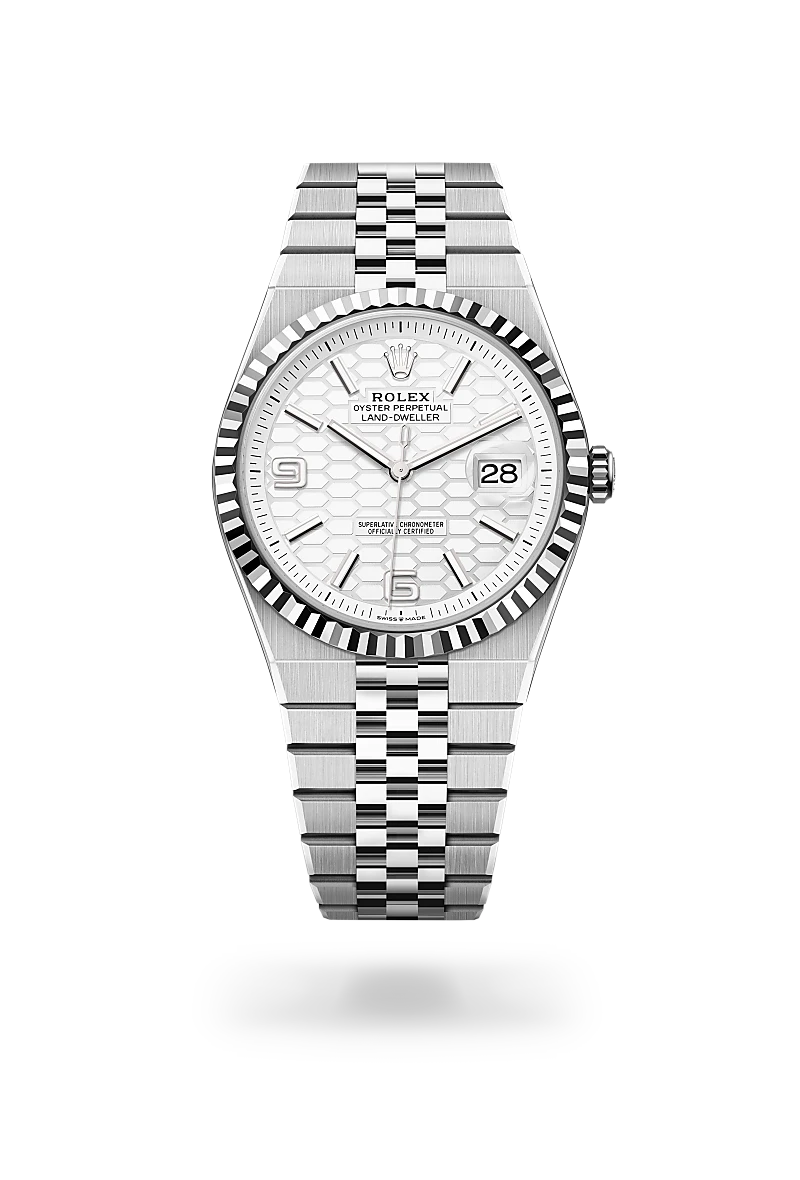 rolex Land-Dweller 40 in White Rolesor - combination of Oystersteel and white gold,  M127334-0001 - Unique Timepieces